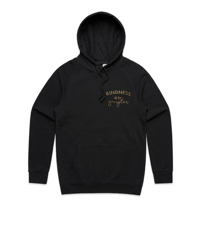WOMENS Kindness is so Gangster Hoodie - Black & Gold